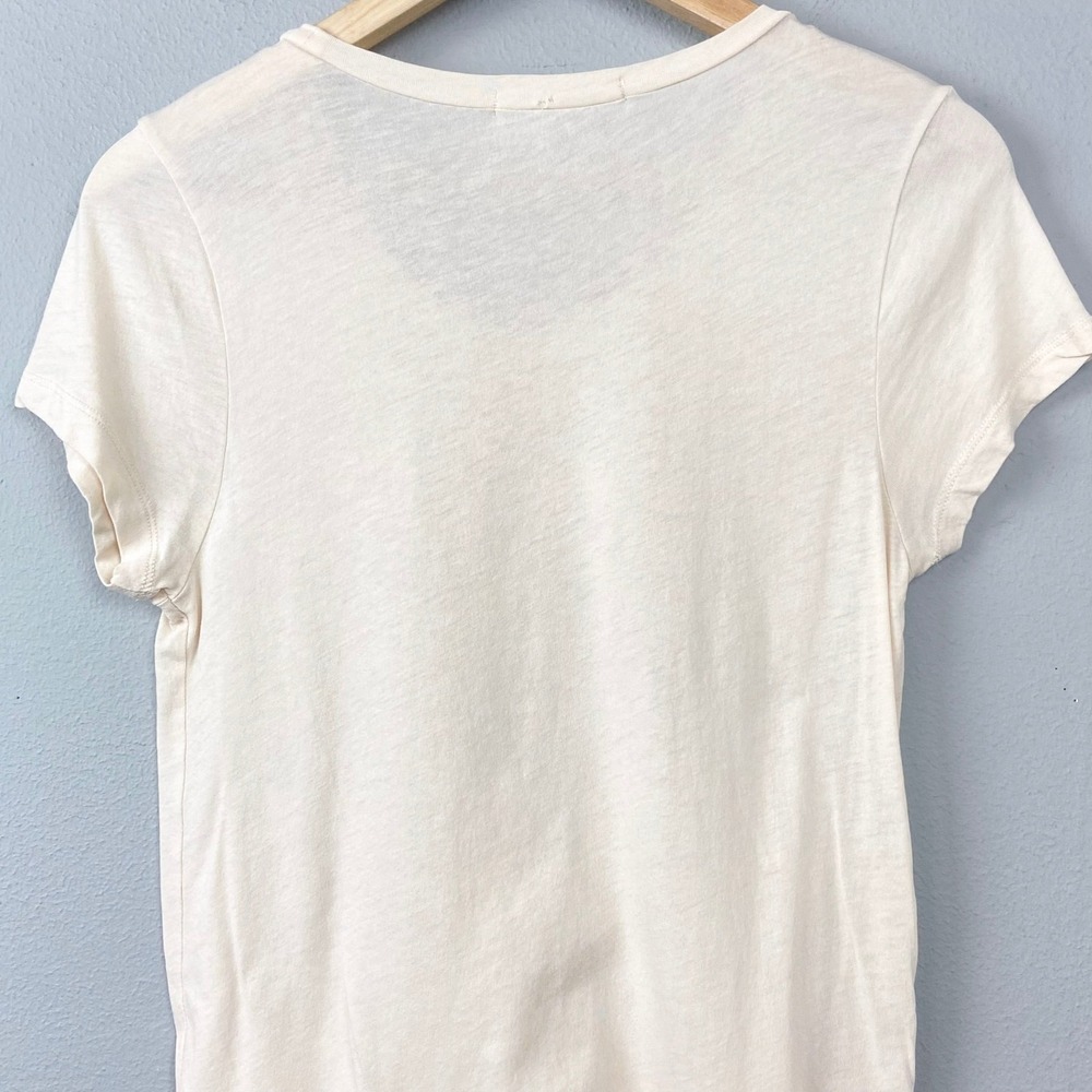 J.Crew Beaded Floral Sequin Embellished T Shirt Top Size M Y2K Fairy Baby Tee - Picture 9 of 10